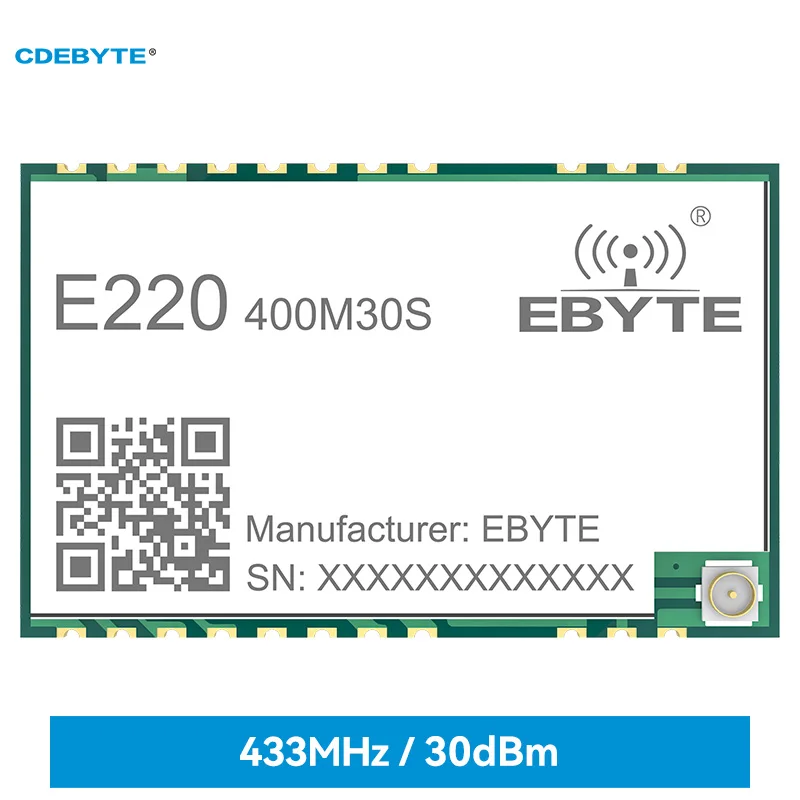 LLCC68 LoRa Wireless Module E220-400M30S 433/470MHz 30dBm Long Range 10km IPEX/Stamp Hole Antenna SMD SPI Wireless Module