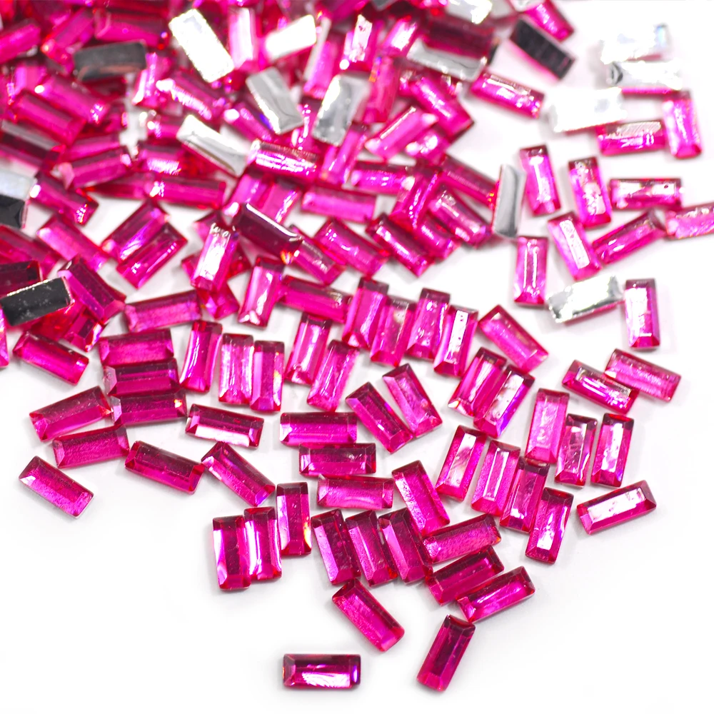 3*7MM Multicolor The Shape Of Rectangle  Flatback Rhinestones Loose Resin Crystal Rhinestone Accessory 1000Pcs/Bag