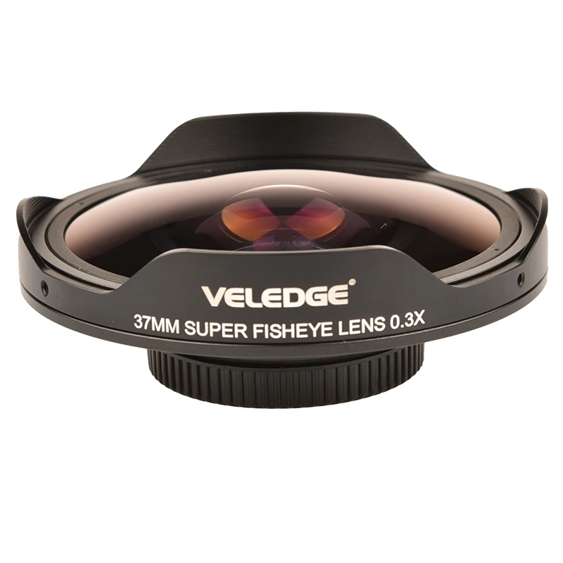 Imagem -05 - Veledge-adaptador Ultra Fisheye Lente Larga Apenas para Câmeras de Vídeo Filmadoras 0.3x hd 37 mm 43 mm