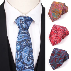 Classic Men Neck Ties Casual Paisley Necktie For Boys Suits Tie For Wedding Business 8 cm Width Male Necktie Gravatas