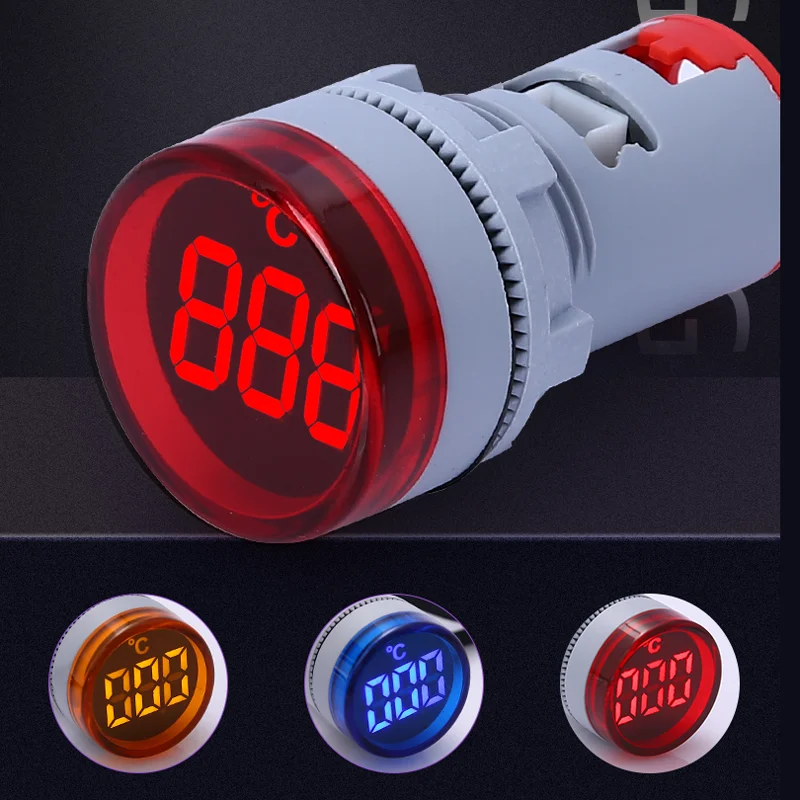 -20 ~ 199'C indicatore di temperatura con sensore di temperatura rosso blu bianco giallo verde 22 millimetri di diametro temp. Indicatore di luce