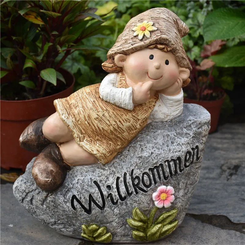 

Outdoor Lying Stone Girl Resin Statue Ornaments Balcony Garden Landscape Sculpture Crafts Courtyard Villa Figurines Decoration