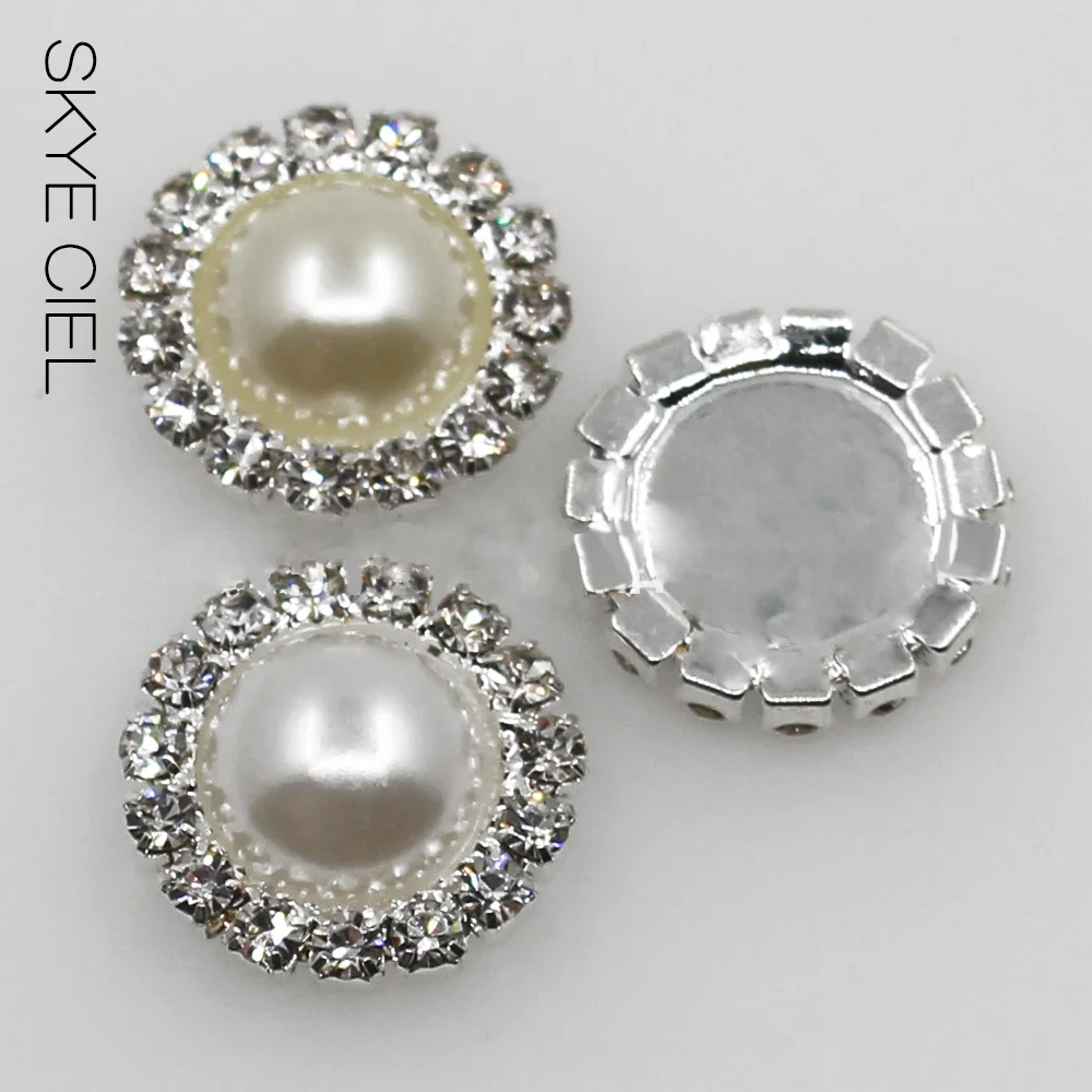 SKYE CIEL10pcs/Lot 16mm colorful round Pearl Wedding Diamond Factory Outlets Rhinestones DIY Hair Accessory Decorative