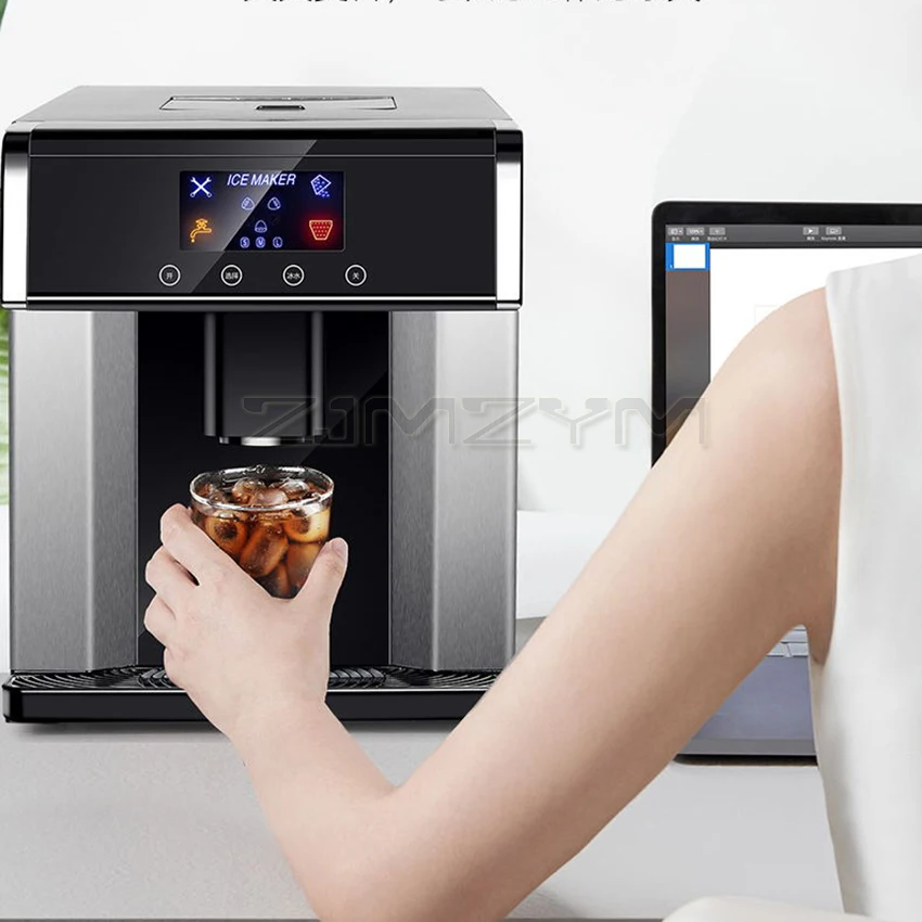 Dispensador de água gelo que faz a máquina automática do agregado familiar máquina de fazer gelo para o leite loja chá manual/entrada de água automática 110v/220v