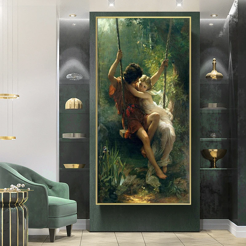 France Pierre Auguste Cot's Springtime Canvas Paintings Posters and Famous Prints Wall Art Pictures for Living Home Decoration