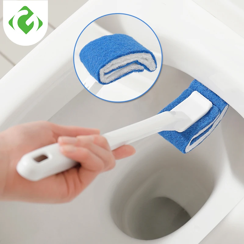 1PC Dead Corner Cleaning Double Side Curved  Portable Toilet Brush Bathroom Scrubber Bent Cleaner Brush Long Handle GUANYAO