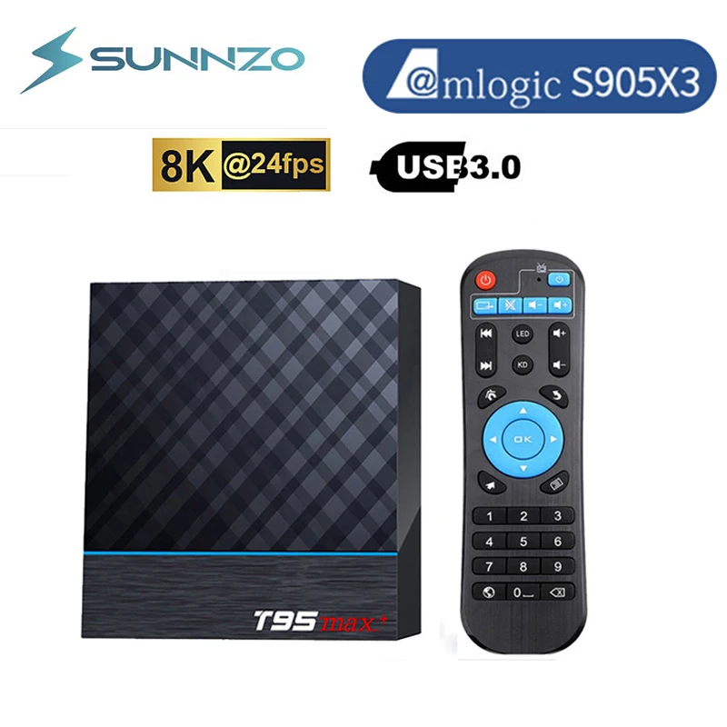 T95 max plus Smart TV Box Android 9.0 Amlogic S905X3 4G 32G64GB 1000M 8K 4K Media Player 2.4G 5G Wifi 1080P Set Top Box 3D Video