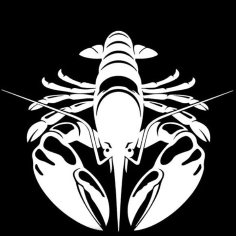 lobster Car Sticker Crayfish Car Decor Black/White Waterproof AL556