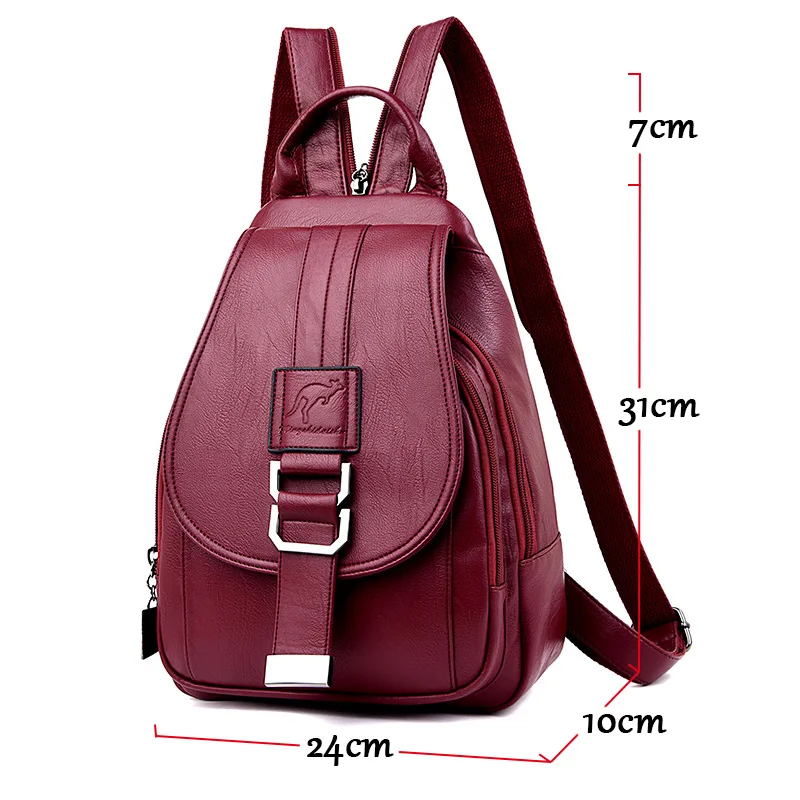 HOT 6 Color Women Backpacks Women\'s Leather Backpacks Female School Backpack Women Shoulder Bags For Teenage Girls Travel Back