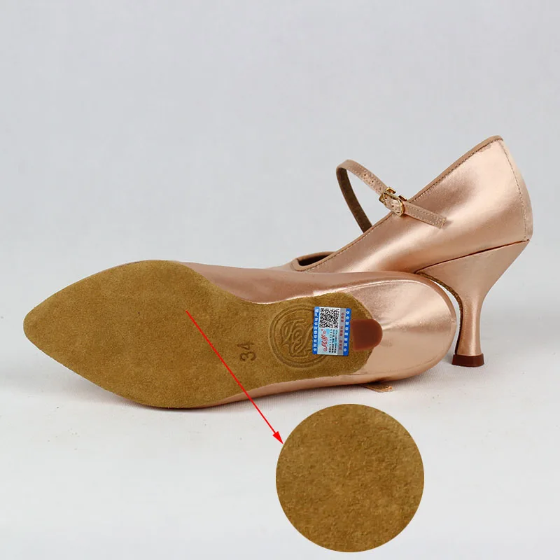 Closed Toe BD138 Frauen Stardard Tanzen Schuhe Weiß Fleisch 2,5 zoll Stabile Praxis Latin Ballroom Dance Schuhe Für Mädchen – Detail 11