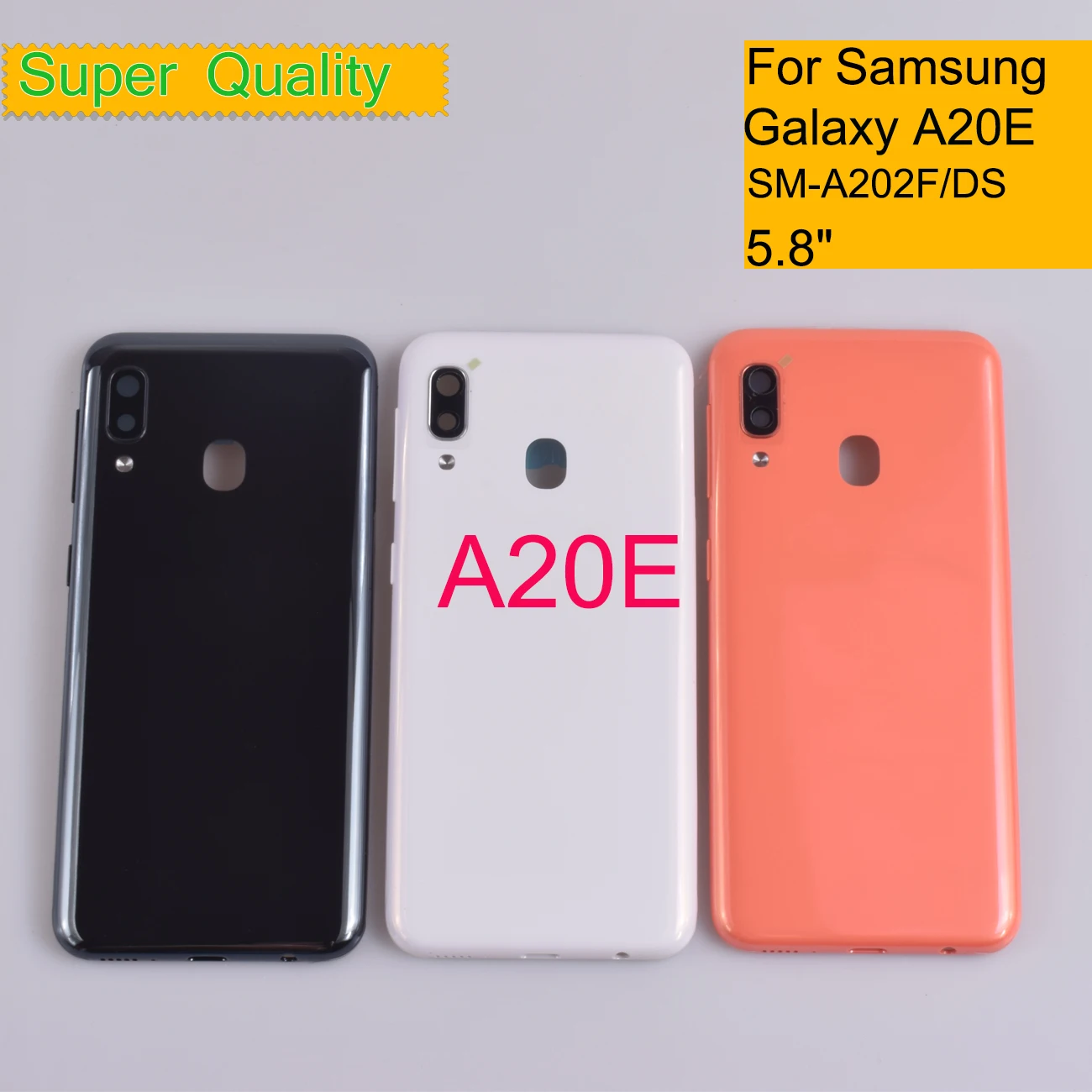 

10Pcs/Lot For Samsung Galaxy A20E A202 SM-A202F/DS Housing Back Cover Case Rear Battery Door Chassis Shell With Camera Lens