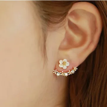 2020 New Crystal Flower Stud Earrings for Women Fashion Jewelry Gold colour Rhinestones Earrings Gift for Party Best Friend