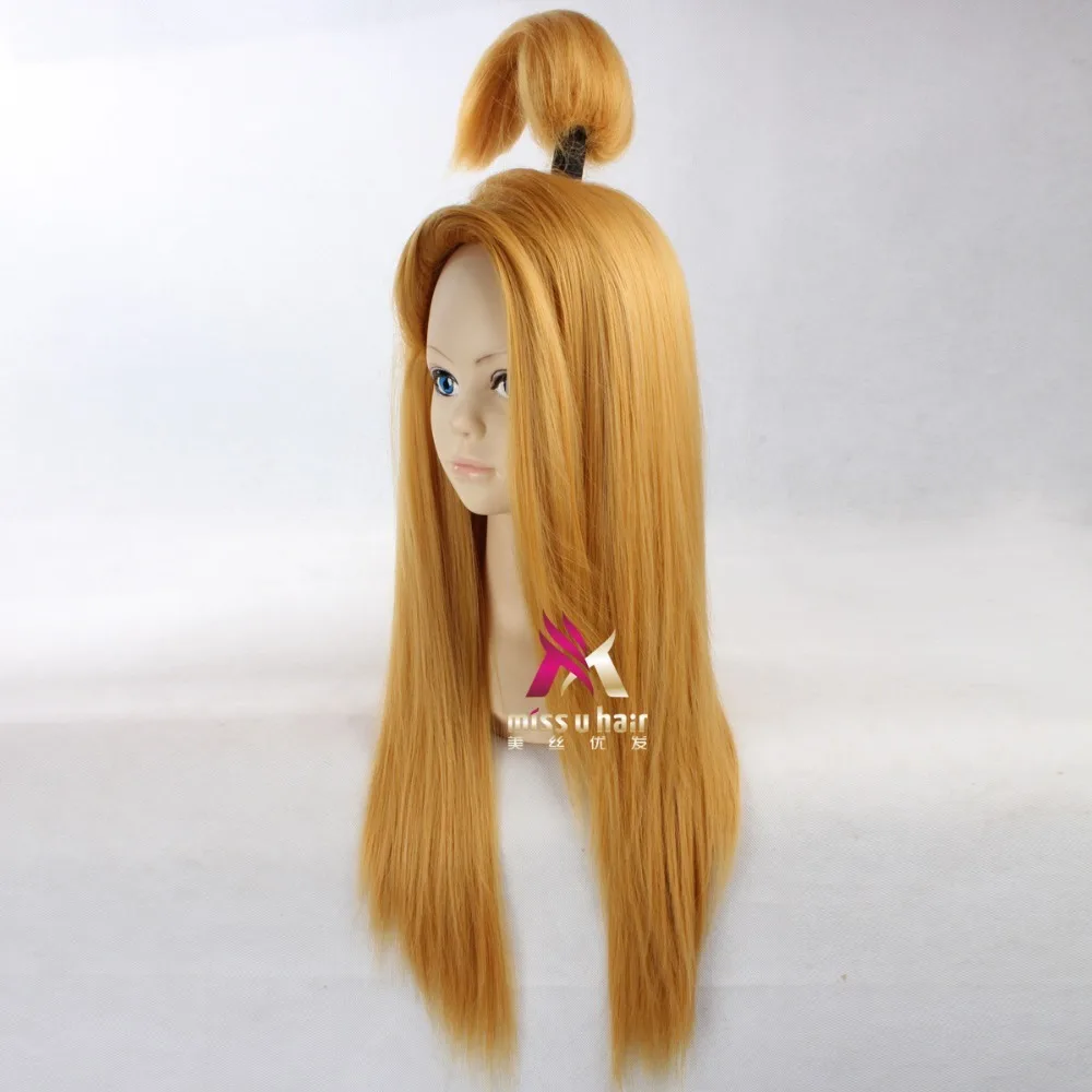 new Akactuki Cosplay wigs halloween Deidara cosplay wig for men Long Gold wigs hairpiece costume +wig cap