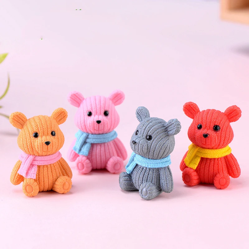1Pcs Popular Plastic Teddy Bear Miniature Fairy Garden Easter Animal Figurines Party Gift Home Decoration Accessories image 3