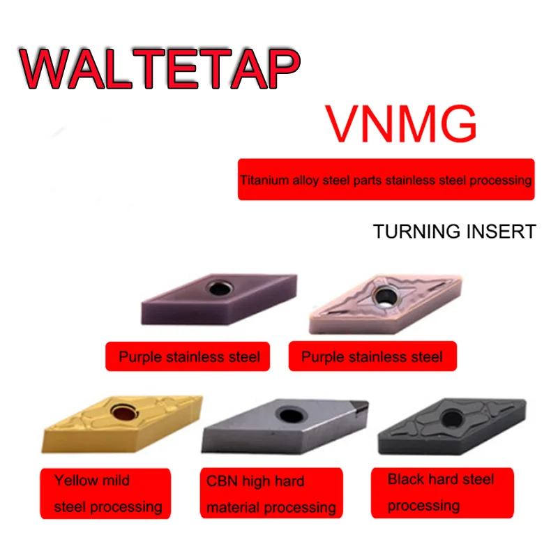 

WALTETAP Turning blade VNMG 160402 160404 160408 stainless steel casting tungsten steel alloy coating CNC lathe blade