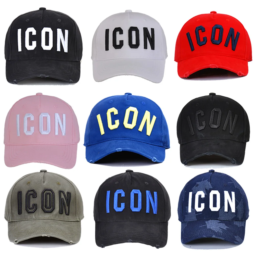 DSQICOND2 marka 2020 moda simge mektup pamuk Mens beyzbol şapkası kadın Snapback şapka pembe şapka baba şapka pamuk kemik kamyon şoförü şapkası