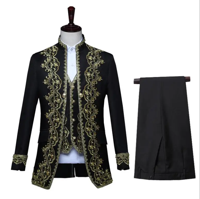 Mdieval Cosplay Men  Victorian Steampunk Royal Prince Costume Vintage Baroque Jacket Vest Coat Pants Wedding Groom Blazer Suit