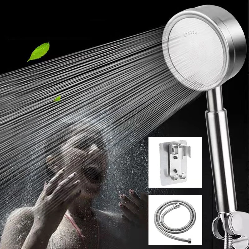 304 Stainless Steel Pressurized Shower Head Anti-Fall Water Saving Spray Nozzle Shower Set Holder Hose Bathroom Accessories