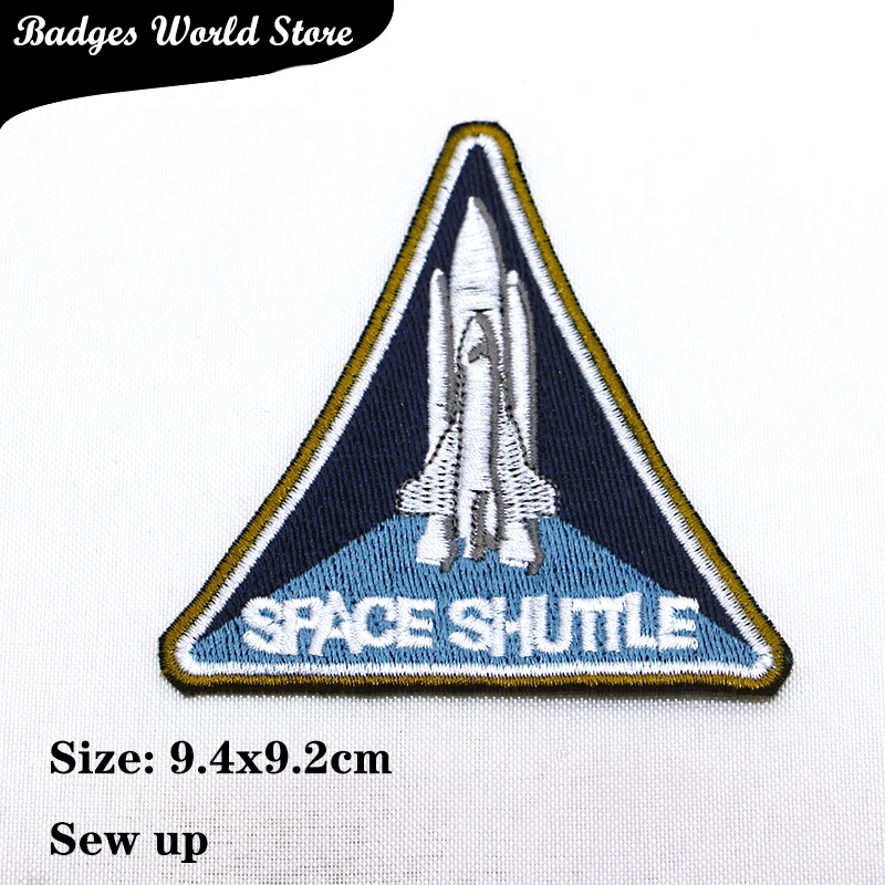 High-end Spacecraft Heart-shaped Sun Chenille Icon Embroidery Applique Patches For Clothing DIY Iron on Badges on the Backpack