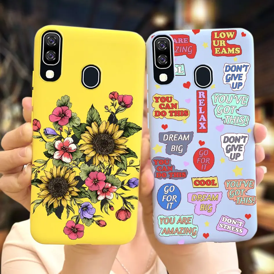 For Cute Samsung Galaxy A40 A405F Case Cactus Butterfly Matte Slim Soft Phone Back Cover For Samsung A40 A 40 2019 GalaxyA40 Bag