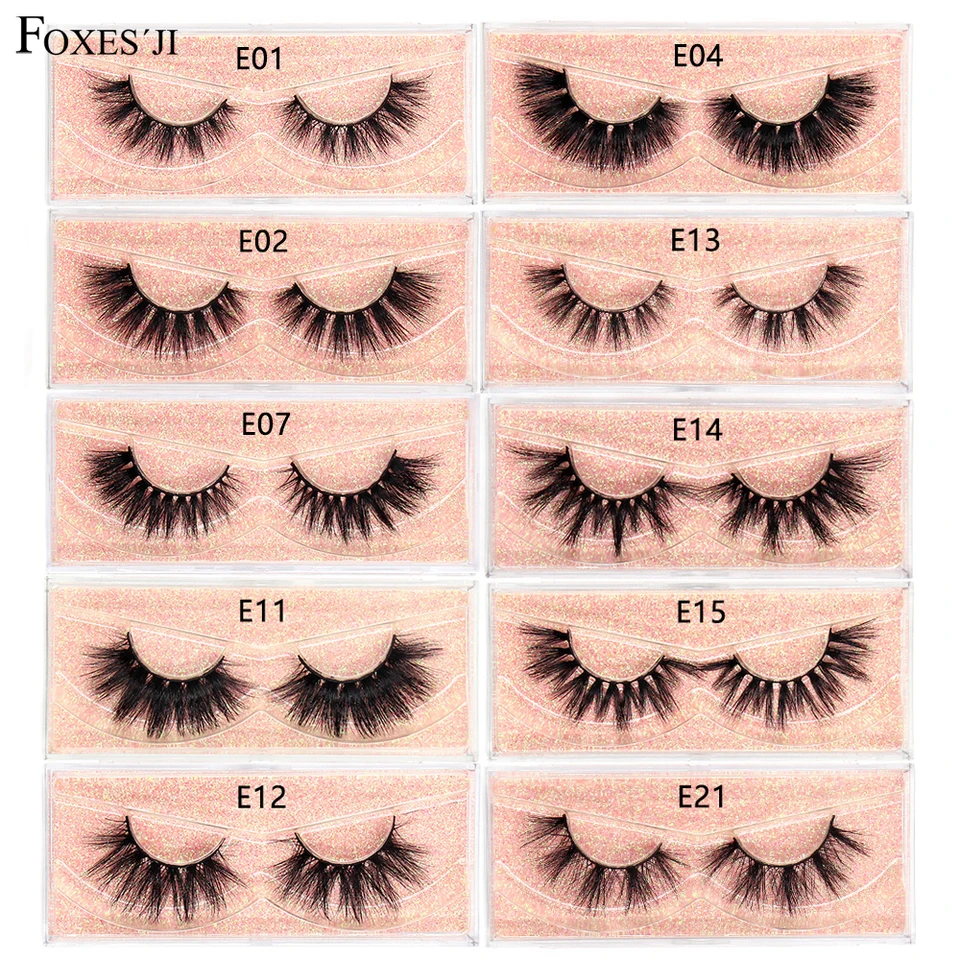 Pestañas FOXESJI 3D mink, populares, naturales, largas, esponjosas y dramáticas, extensiones de pestañas para maquillaje, pestañas postizas completas