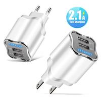 Travel Portable 5V 2.1A Dual USB Ports Charger Power Adapter for iPhone Sam-sung