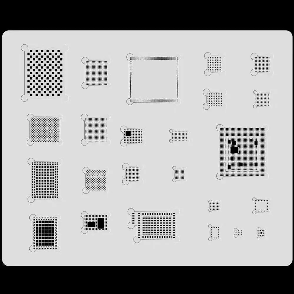 Mj-modelo de estêncil para reballing bga, a8, a9, a10, a11a12, a13, plantio para iphone 6, 6s, 6sp, 7, 7p, 8, 8p, x, xr, xs, max, 11 pro max