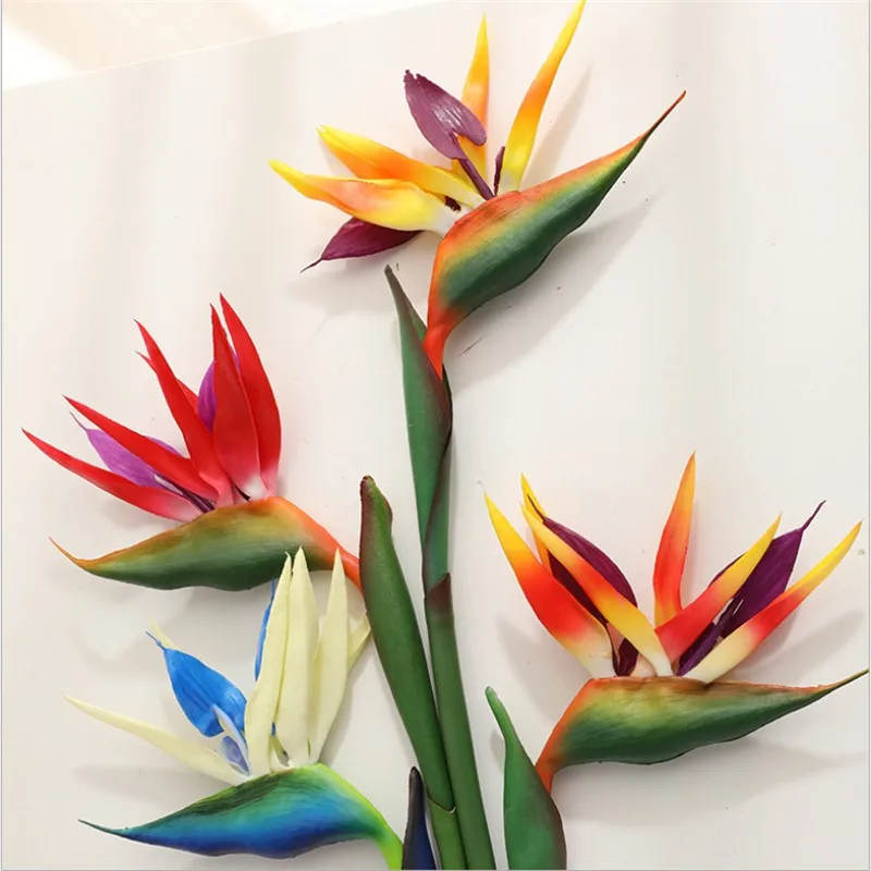 2pcs Artificial Plant Paradise Bird Strelitzia Real Touch Plastic Fake Plant DIY Garden Decoration Wedding Flower For Home Decor