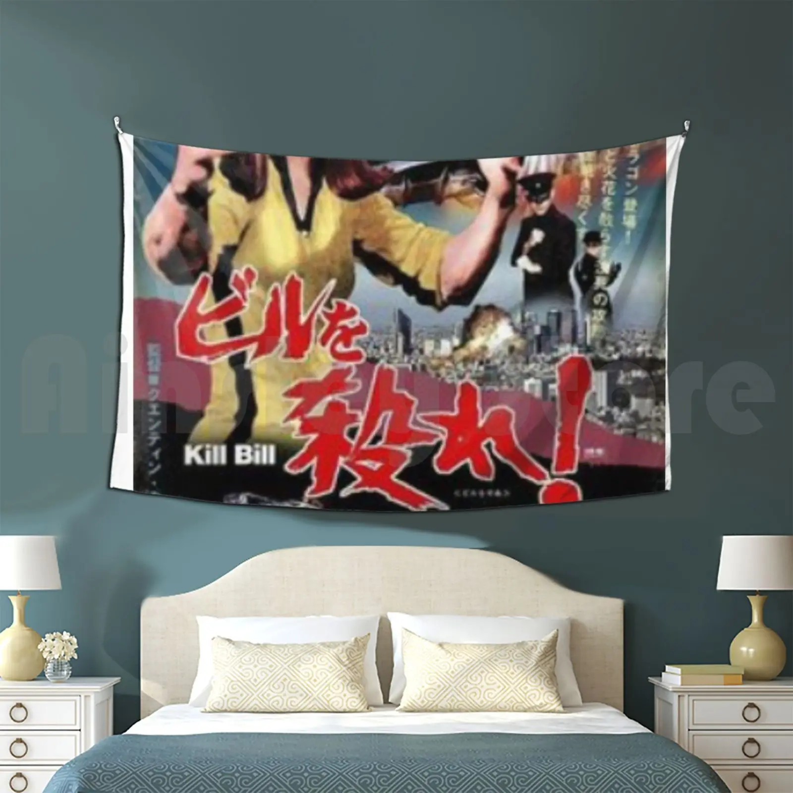 Kill Bill Japanese Poster Tapestry Living Room Bedroom Kill Bill Uma Thurman Quentin Tarantino