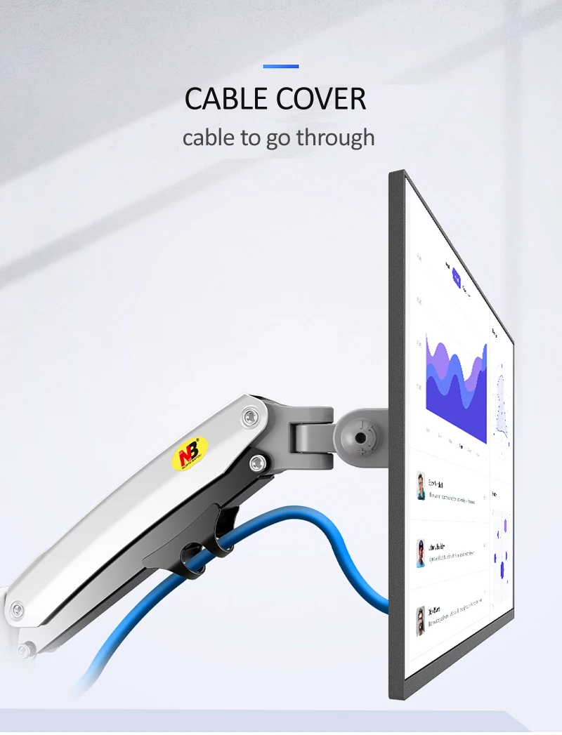 Soporte de escritorio para monitor doble NB H180, resorte de Gas, montaje de movimiento completo para TV LCD, 2-9kg, 2-12kg, 17 \
