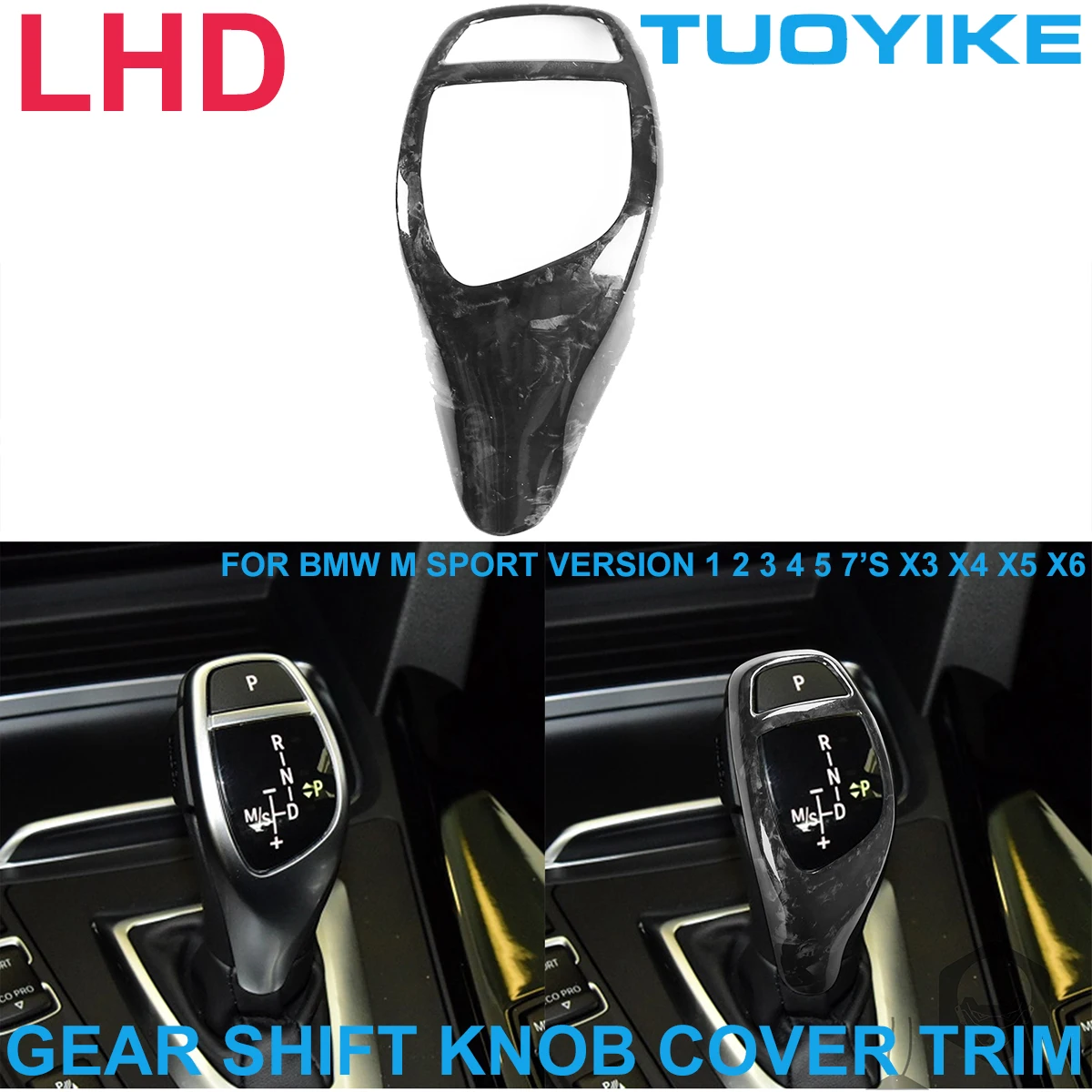 

Forged Carbon Fiber Gear Shift Knob Cover For BMW M Sport F20 F22 F30 F32 F34 F36 F10 F07 F01 F02 X3 X4 X5 X6 F25 F26 F15 F16