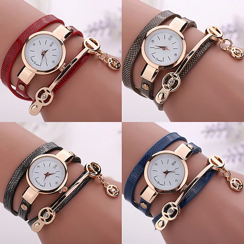 Fashion Women Watch Long Slims Clock Faux Leather Band Strap Wristwatch Rhinestone Quartz Wrist Watch New reloj mujer Ladies Dre