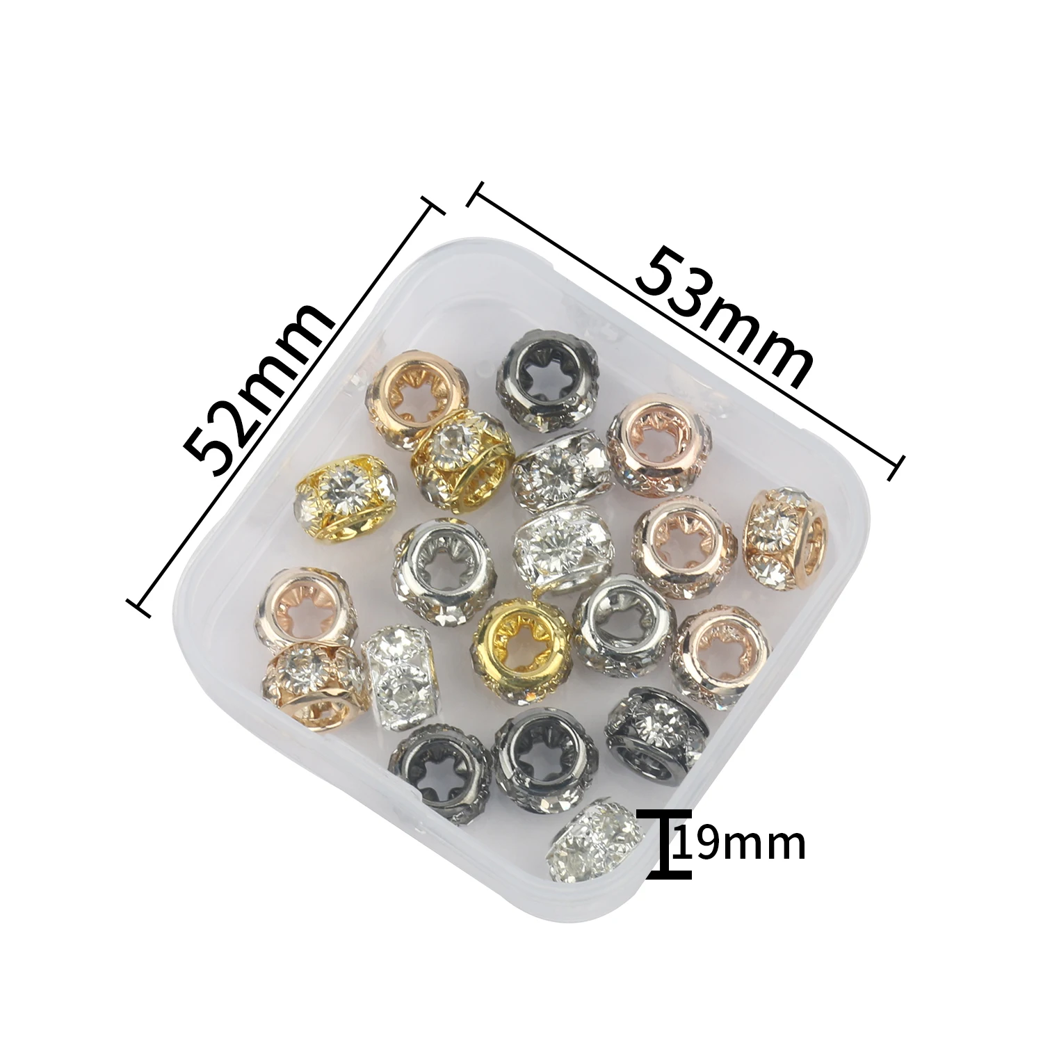 1Box Mixed Alloy Pendant Charms Big Hole Metal Rhinestone Spacer  Beads Kit for Jewelry Making DIY Handmade Bracelets Earrings