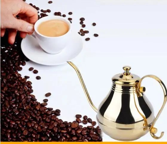 Stainless steel coffee pot fine mouth retro hand pot making hand making coffee commonly used tools