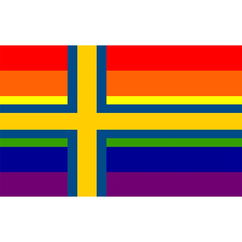 Yehoy   90*150cm LGBT Swedish  Rainbow Flag  For Decoration