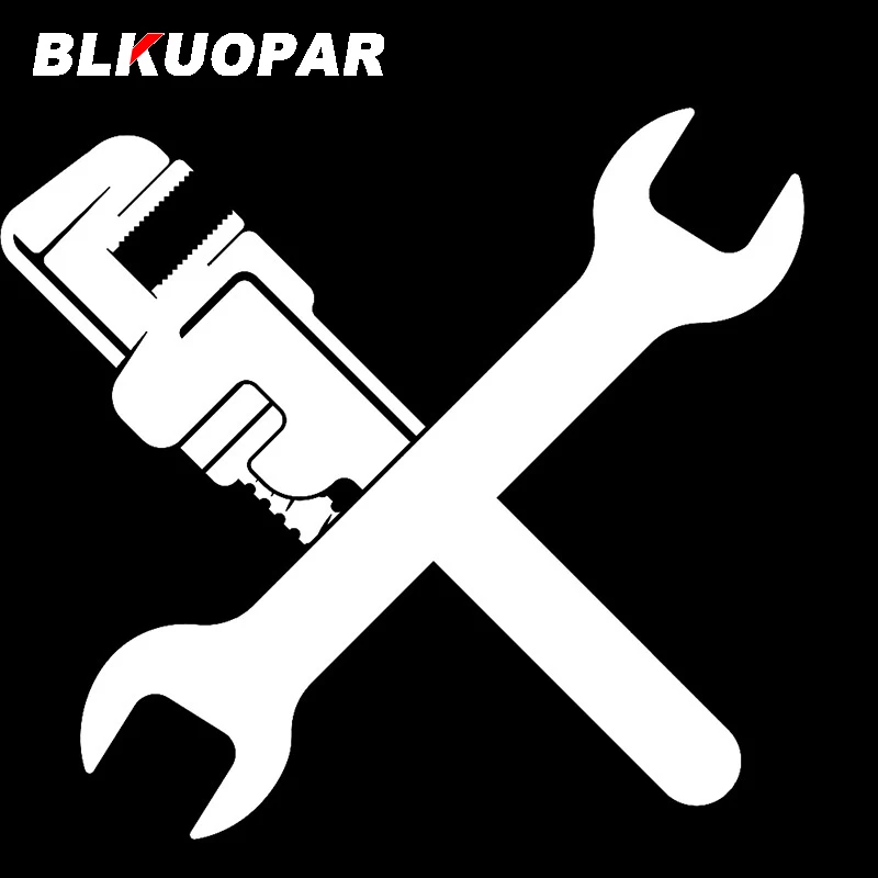 BLKUOPAR for Wrench And Gas Wrench Silhouette Car Stickers Personality Waterproof Decals Creative Motorcycle Vinyl Car Wrap