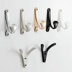 KK&FING Simple Zinc Alloy Clothes Hooks Wall Hanging Bedroom Living Parlor Coat Robe Hook Bathroom Towel Hook Furniture Hardware