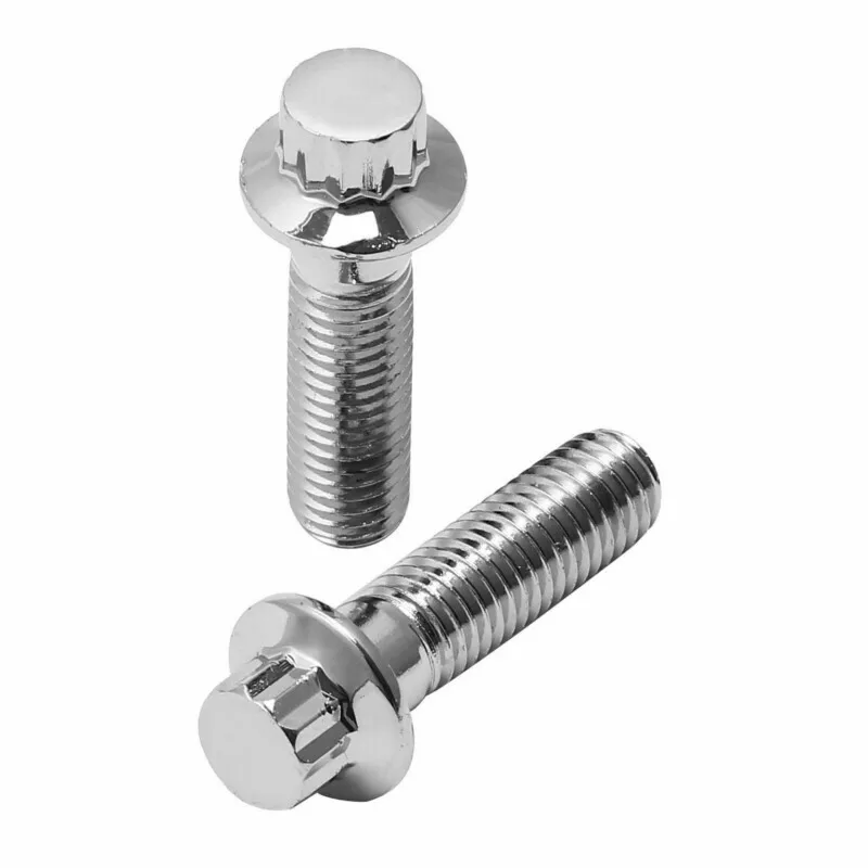 Motorcycle 2 pcs M10x1.5 Metric Chrome Front Brake Caliper Bolts Kits For Harley Touring Road King Glide Softail Dyna