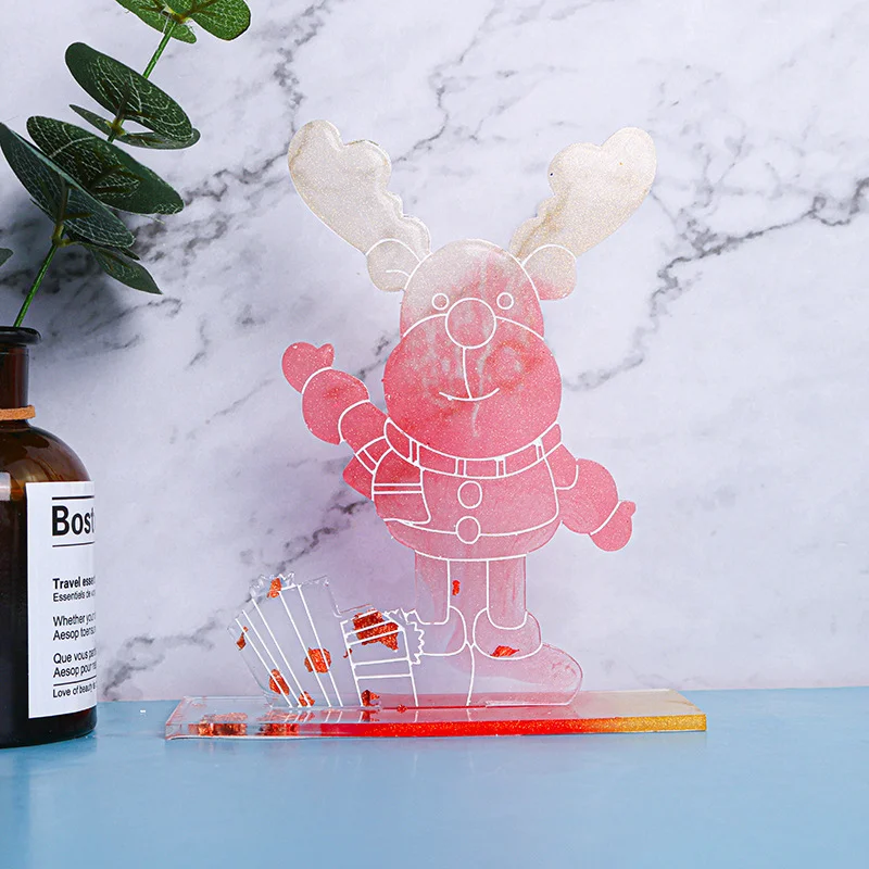 DIY Epoxy Resin Mold Christmas Deer Decoration Silicone Mold Jewelry Accessories Jewelry Tools