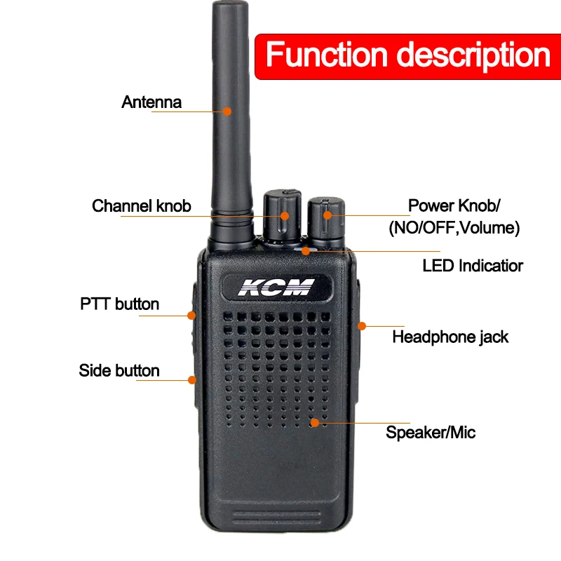 2Pcs KCM Walkie Talkie 16CH Clearer Voice & longer range Updated  two way radio 2021 walkie talkies uhf 400-470mhz Transceiver