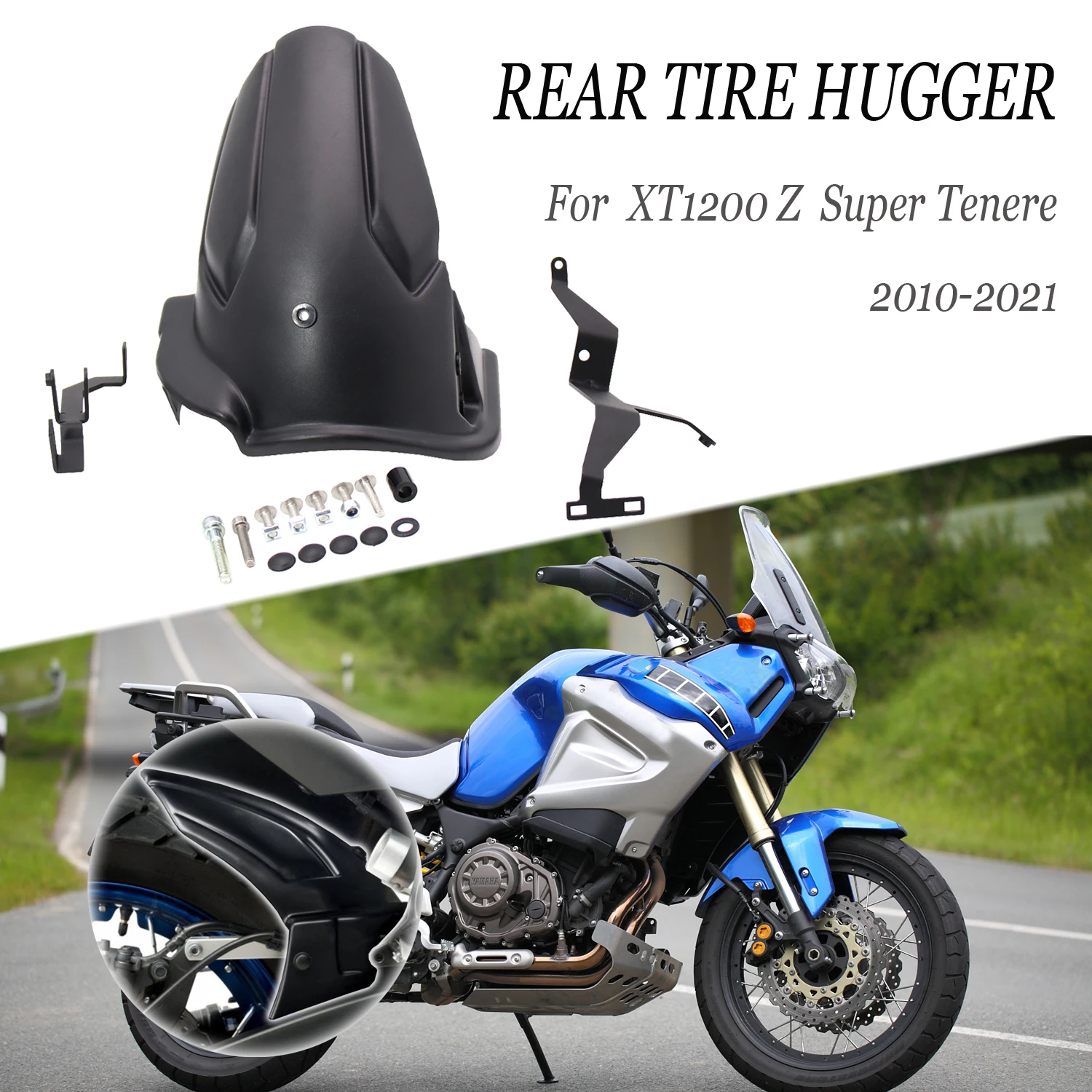 XT 1200 Z Motorcycle Rear Fender Guard Rear Tire Hugger Mudguard Fitting kit For Yamaha XT1200 Z XT1200Z Super Tenere 2010-2021