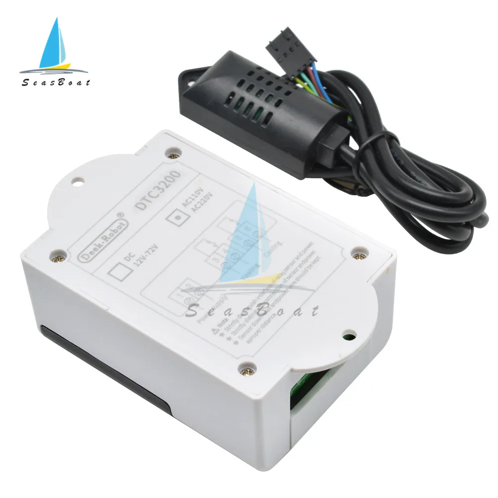 Imagem -06 - Digital Led Termostato Higrostato Temperatura Controlador de Umidade Aquário Incubadora Termorregulador Sht20 Sensor ac 110220v