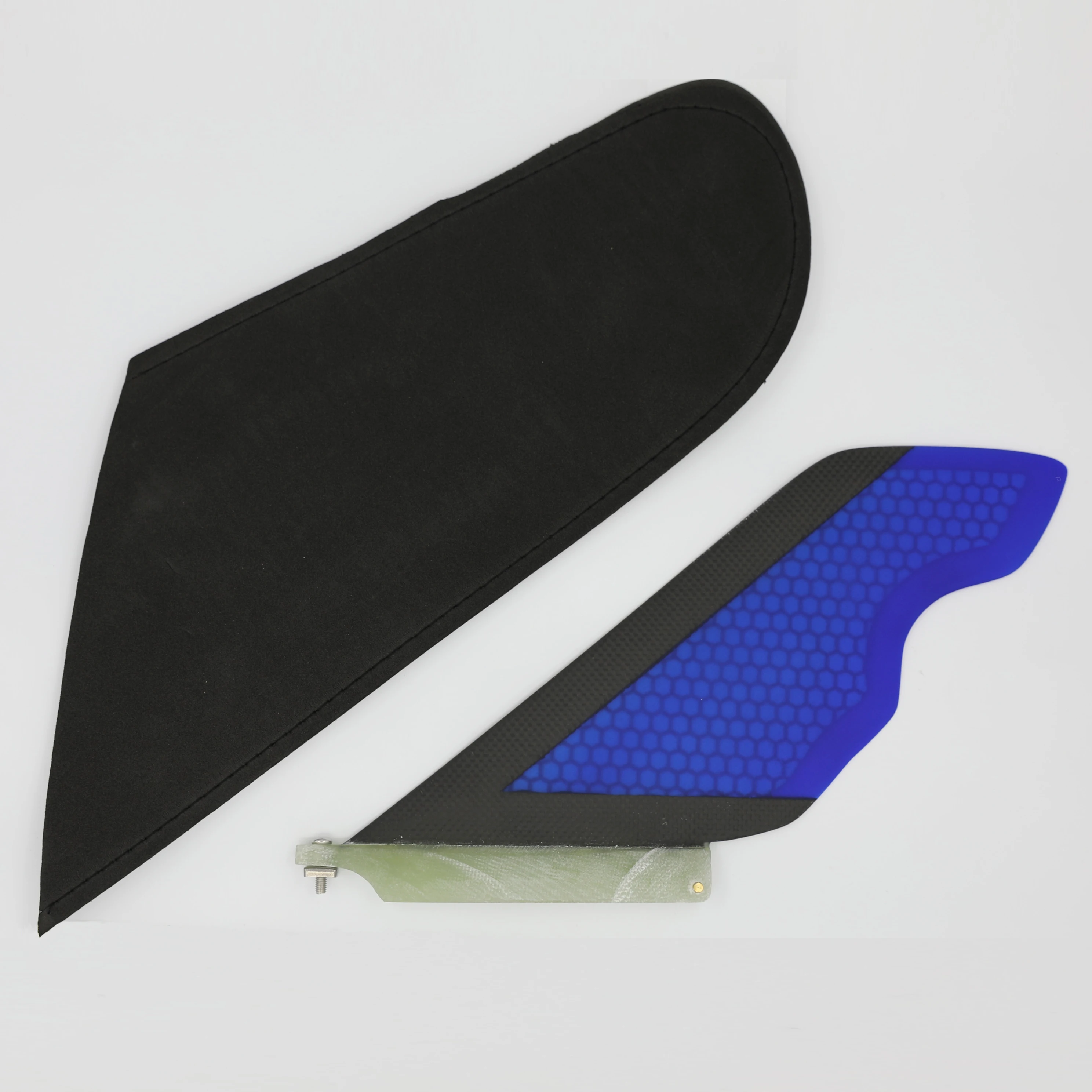 Carbon Fiber And  Blue Honeycomb Single Centre Fins 7.5'' Surfboard Fins Stand Up Board Fins