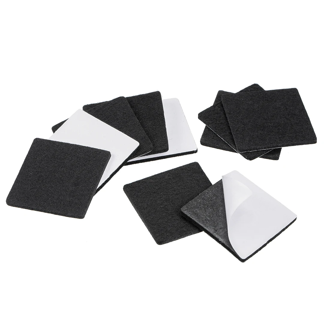 uxcell 12Pcs Furniture Pads Adhesive Felt Pads 50mm x 50mm Square 3mm Thick Black