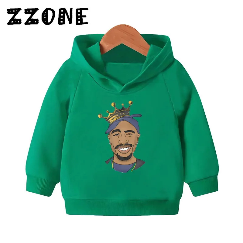 Kids Tupac 2pac Print Hooded Hoodies Children Hip Hop Sweatshirts Baby Pullover Cotton Tops Autumn Girls Boys Clothes,KMT287