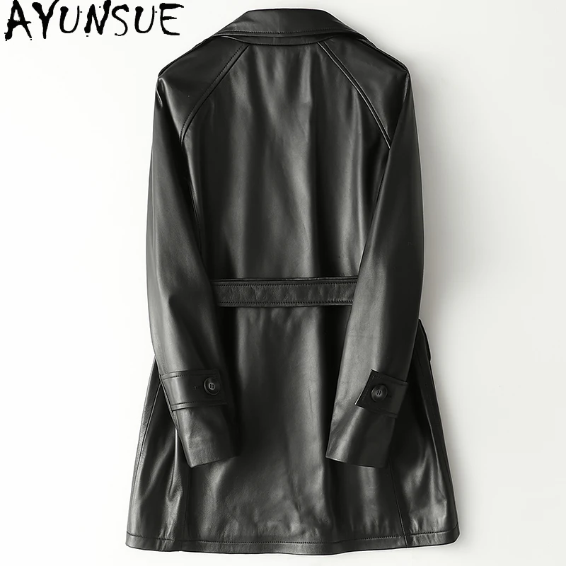 AYUNSUE 정품 가죽 자켓 여성 의류 양모 코트 여성 한국어 코트와 재킷 봄 2021 Chaquetas De Mujer