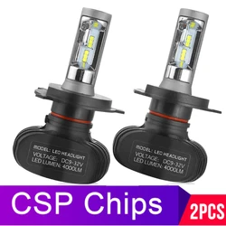 2Pcs H7 LED H4 Auto Mini Car Headlight 9005 9006 H3 H13 H8 880 H27 9004 9007 H11 H1 50W 8000LM 6500K Automobile Bulb CSP Lamp