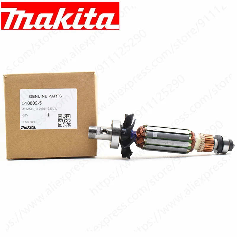 AC220-240V Armature Rotor Anchor for MAKITA RT0700C RT0702C 515844-0 518802-5 Trimming Machine Rotor Power Tool Parts