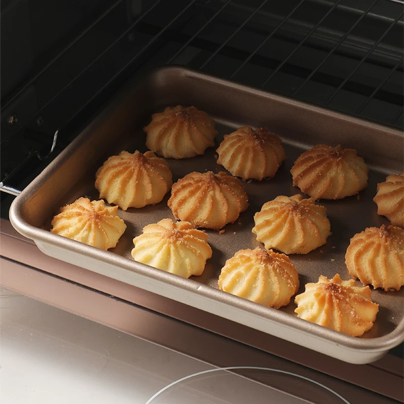 9/11/13 Inch Non-Stick Carbon Steel Bakeware Loaf Cake Baking Pan Cookies Nougat Golden Shallow Tray Molds Kitchen Pastry Tools