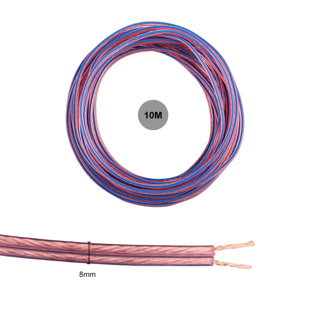 10M kabel głośnikowy linia Audio HiFi beztlenowy czysty miedziany przewód głośnikowy do wzmacniacza mocy przedwzmacniacz kina domowego DIY